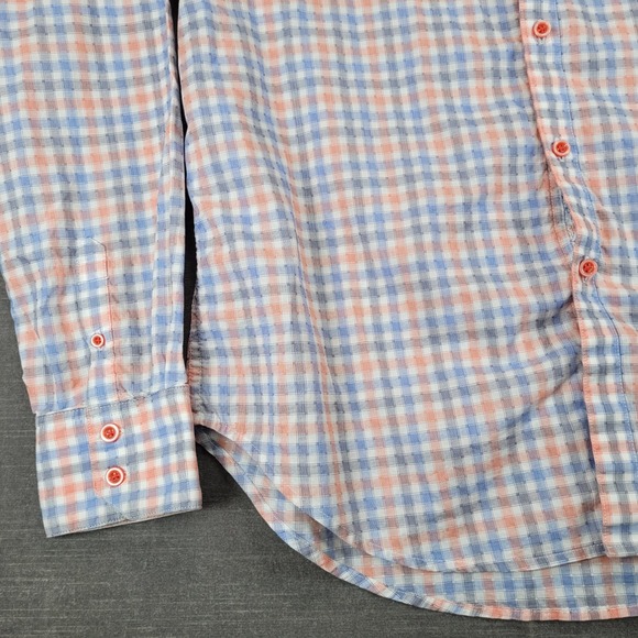 Robert Graham Mens Plaid Button Up Shirt Long Sleeve Flip Cuff Size XL - Picture 7 of 10